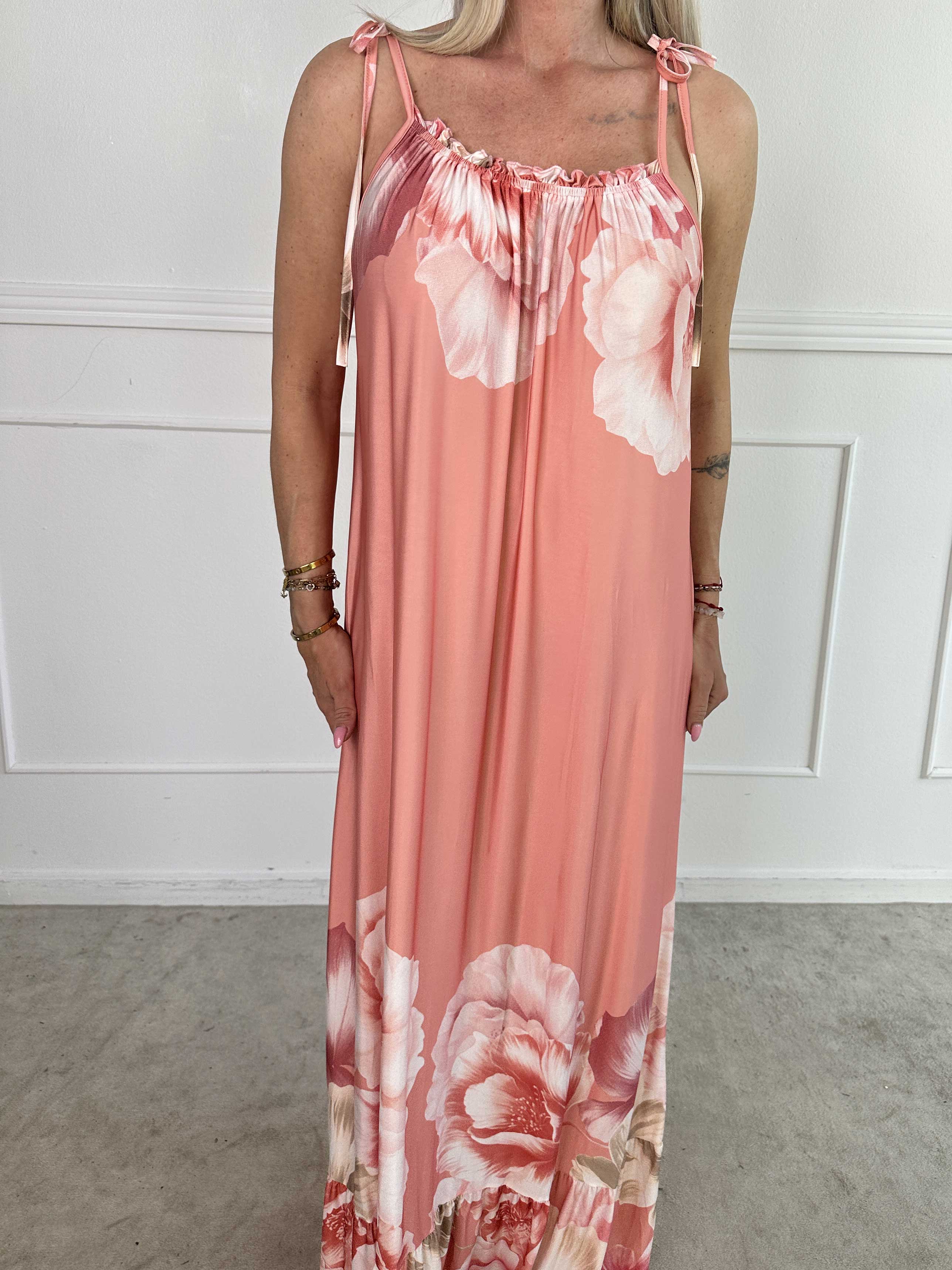 Maya - Sommarklänning med resårband med blommor